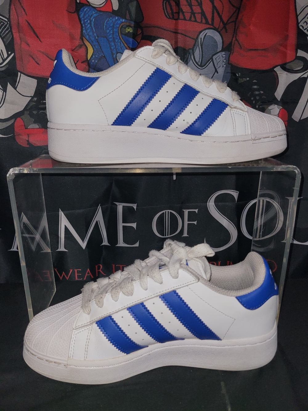 Adidas Superstar XLG Men’s Sneakers - White with Blue - Picture 2 of 8